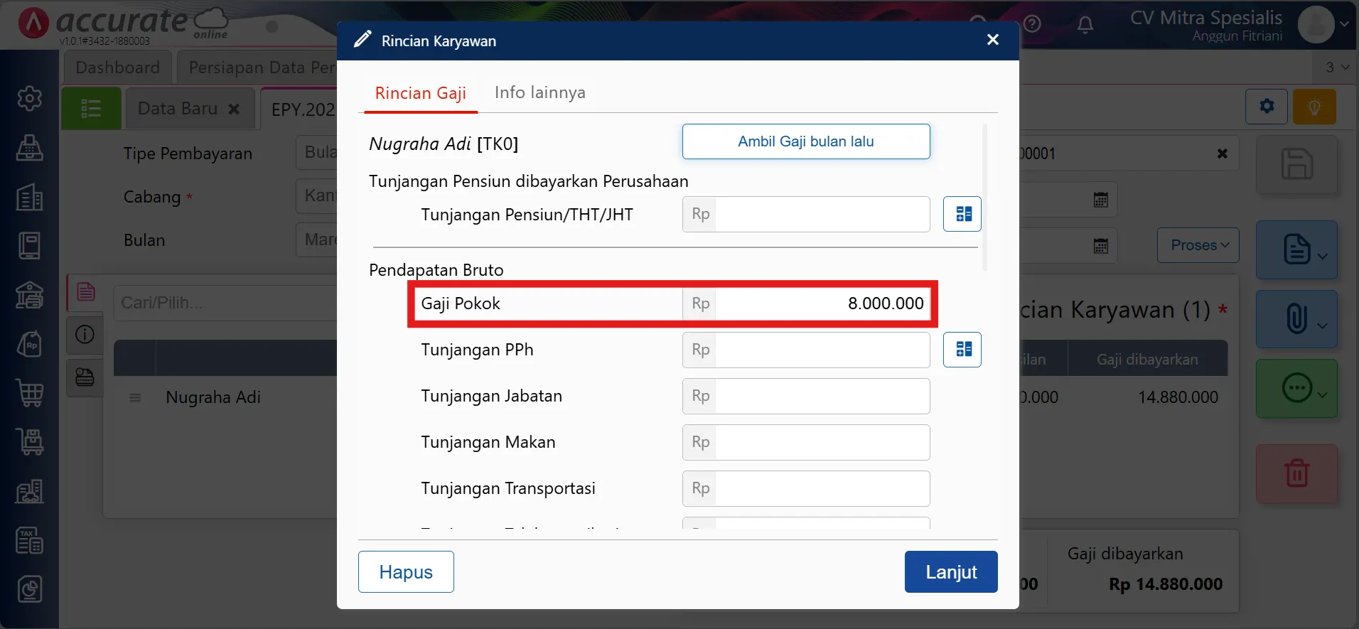 mencatat & menghitung PPh 21 bonus/THR karyawan